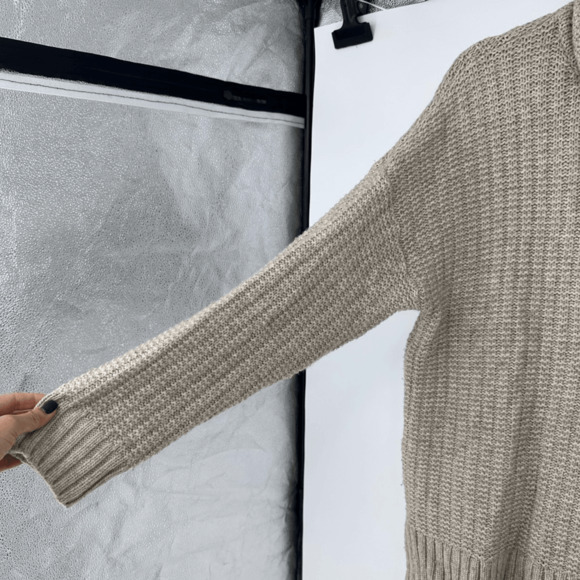 Madewell Womens M Turtleneck Tunic Sweater Wool Alpaca Boxy Neutral Minimalist - Picture 5 of 10